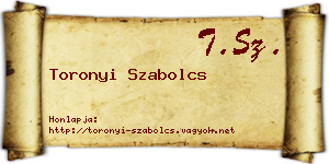 Toronyi Szabolcs névjegykártya